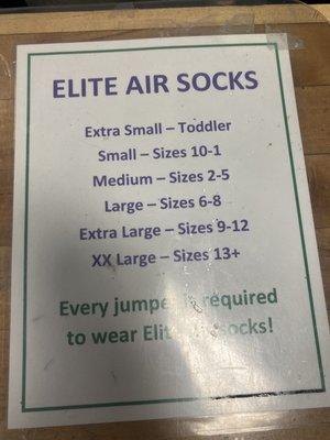 Sock sizes