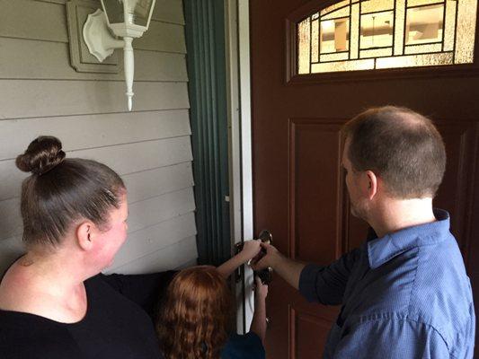 Turning the key to our new house for the first time