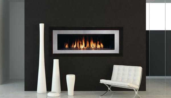 Rhapsody: Linear direct vent gas fireplace.