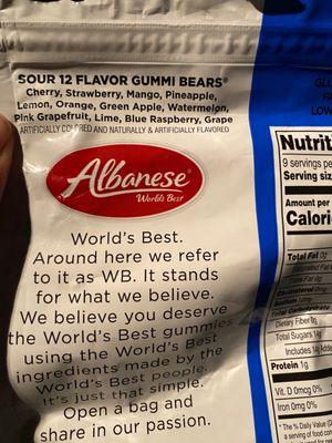 Albanese Gummy Bear Flavors