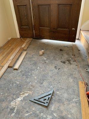 Wood floor installation