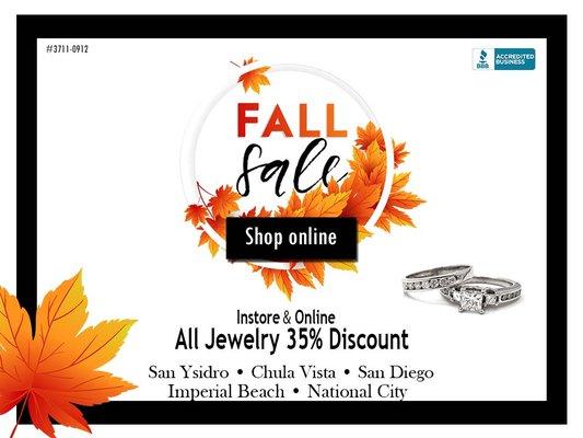 Fall in Love with our Prices! All Jewelry 35% Off. Shop on line at shop.expresspawn.com