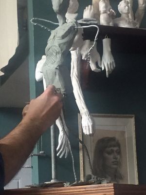 In the studio during the figure sculpting workshop January 2019