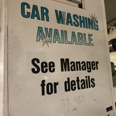 Car wash available