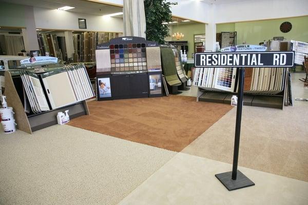 The Carpet Shops Roanoke showroom walk-on home carpet display