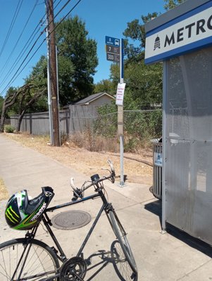 My bike at Transit bus stop.