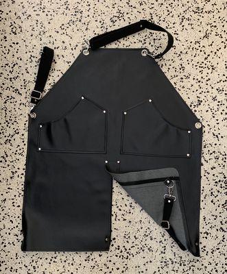 Apron vinyl leather black