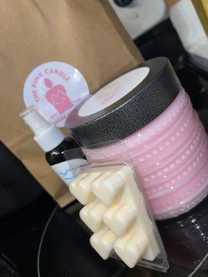 Candle, wax melts and spray