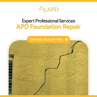 APD can help stabilize your home's foundation. Call APD today to schedule your free estimate.