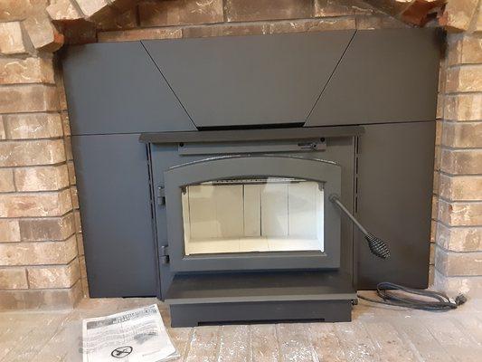 We sell and install wood burning inserts like this, producing high efficient heat and enjoyment.