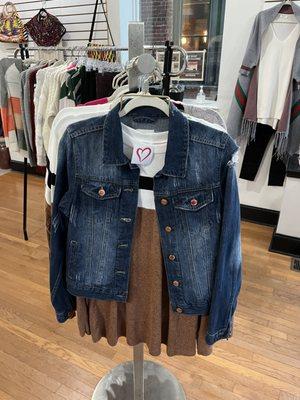 Love Ava Boutique jean jacket and sweatshirt! Last jean jacket left