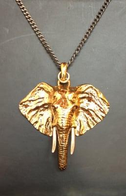 Presenting the Gold plated brass elephant pendant by Bex Rox. Available at FOUNDRY.