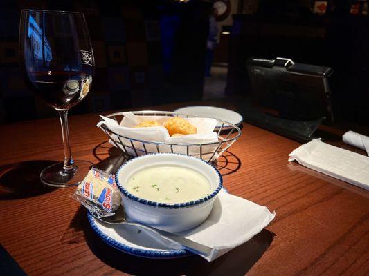 New England Clam Chowder & Cheddar Bay Biscuits