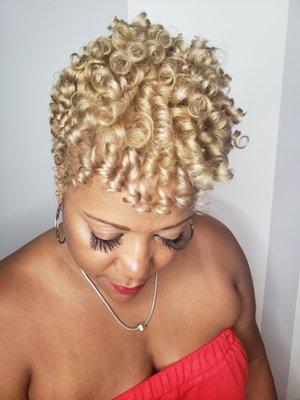 tapercut/ protein treatment/ color /rodset on natural hair