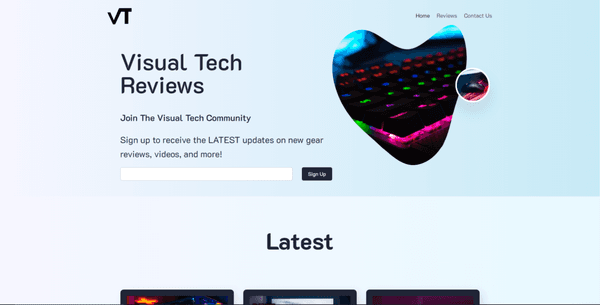 Visual Tech Reviews Website Design