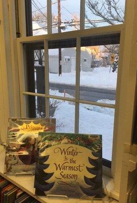 West Acton Citizens' Library winter reading view