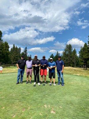 Pg Long group photo at Association of General Contractors golf event in Sunriver, OR.