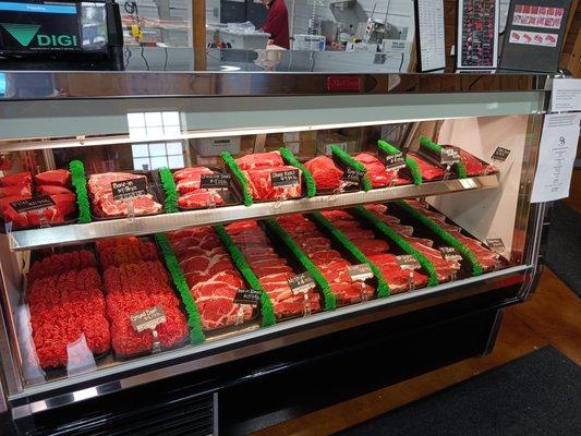 Fresh cut meat is available in our case Tuesday-Saturday