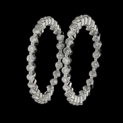 2.96ct tw Diamond Hoop Earrings