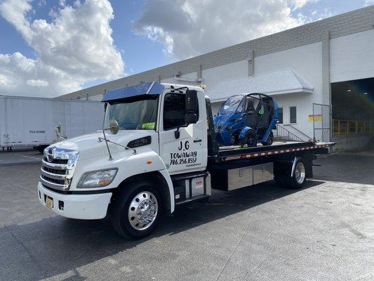 Delivering a electric car to Key Biscayne