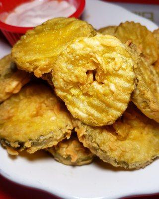 Fried pickles. Not bad. Light.