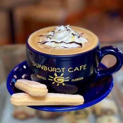 Tiramisu latte sunburst cafe style