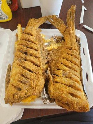 Whole fried catfish - probably the best you have ever had!