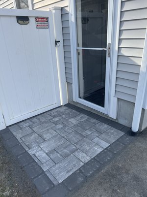 New walkway outside of new door.