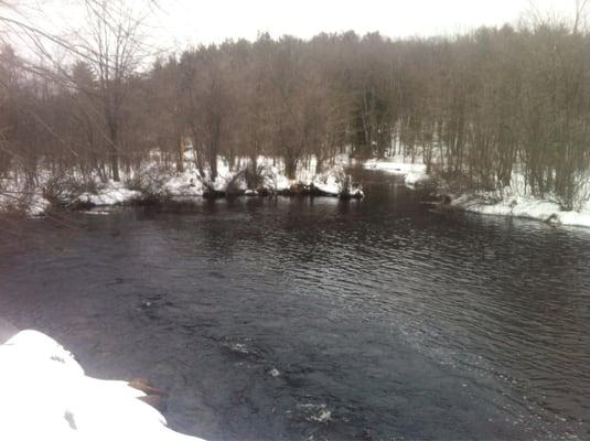 At the short bridge off of the right of the trail.