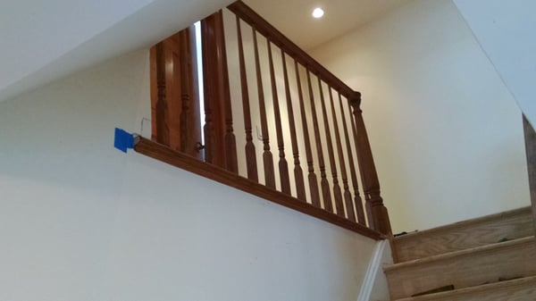 Oak railing install & refinished