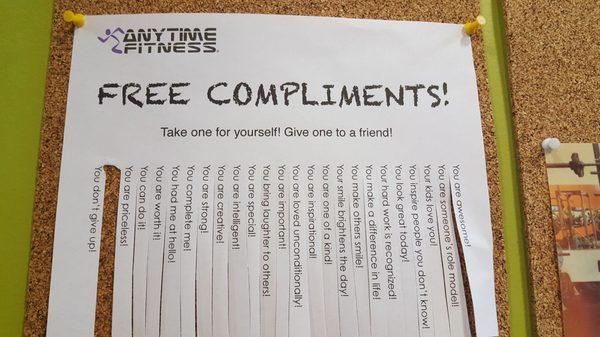 Free compliments to brighten your day. Yes please!!