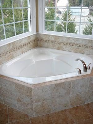 Corner Spa Tub with New Tile