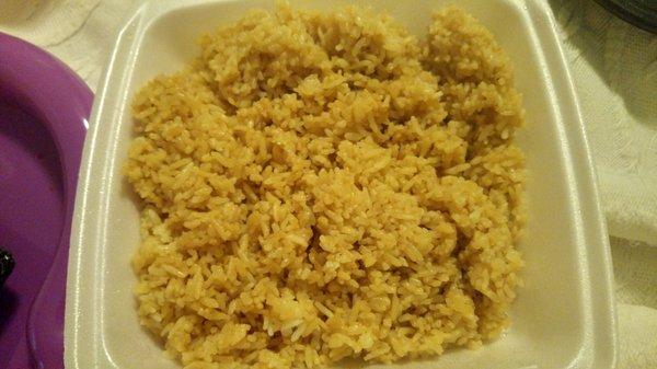 This is a DOUBLE ORDER of Hibachi rice...$6! No onion,nothing and very salty.