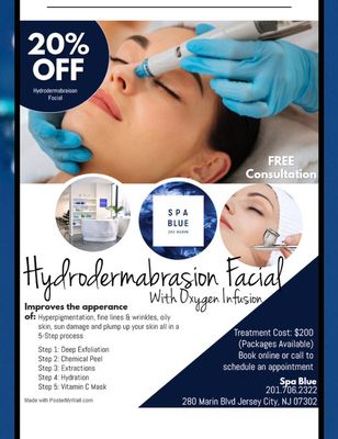 Ask for our Hydrodermabration and get 20% off