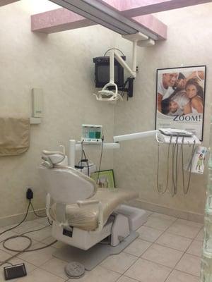 Teeth whitening and cleaning treatment room with cable tv for you to enjoy your favorite show.