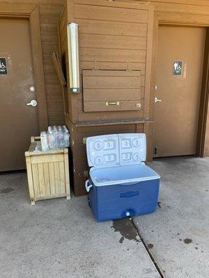 Ice and water station at hole #6