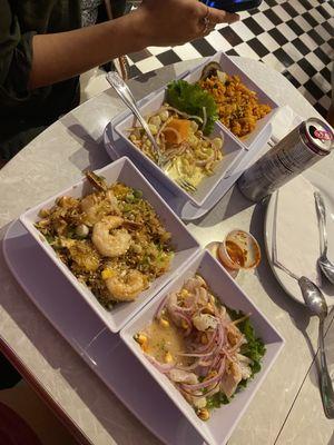 Arroz Chaufa and Ceviche.