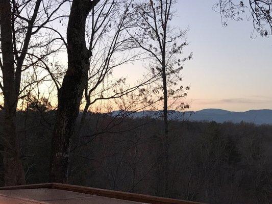 Sunset over a mountain and a hot tub......heaven