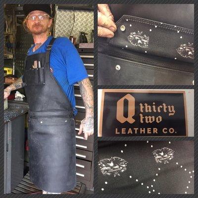 Handmade leather work apron from @q32leather