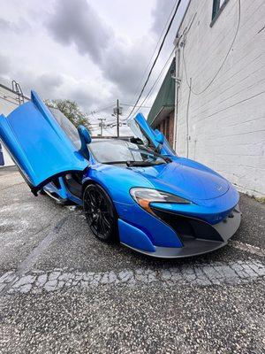 Mclaren 675LT in for the steam detail. Disinfect your rides and arrive in style.