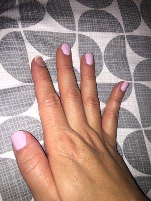 I got a gel mani which cost $30! How and why? this pic is from the same day I got the service I am so upset.