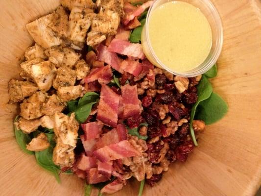 Popeye Salad with Chicken and Bacon