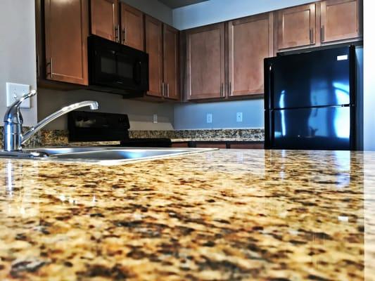 Granite countertops. REAL granite. Not formica that looks like granite.