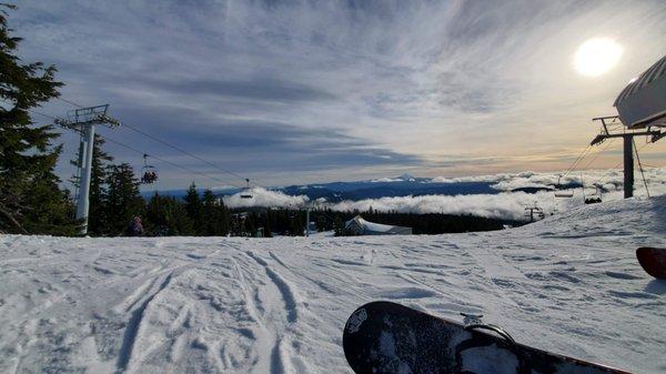 Shredding some powder at Timberline Lodge on top of Mt. Hood!