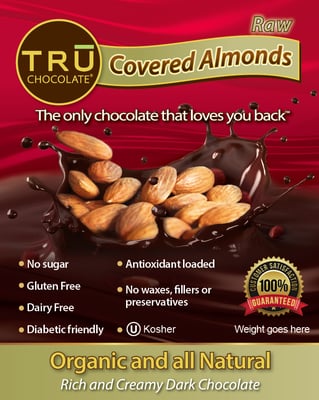 *NEW* Raw Almonds covered in TRU Chocolate!