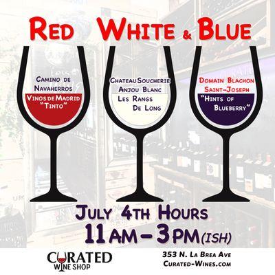 4th of July Tasting and Hours