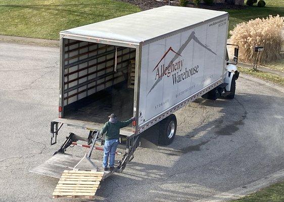 A delivery truck