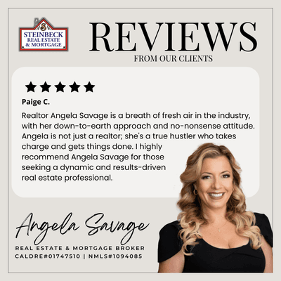 Another 5-Star Review. View my reviews, qualifications and designations at https://steinbeckre.com/angela-savage/