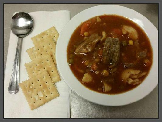 Our Homemade Vegetable Beef Soup.