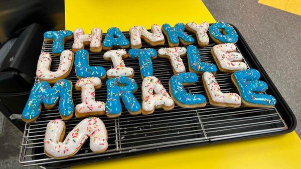 Custom donuts letters